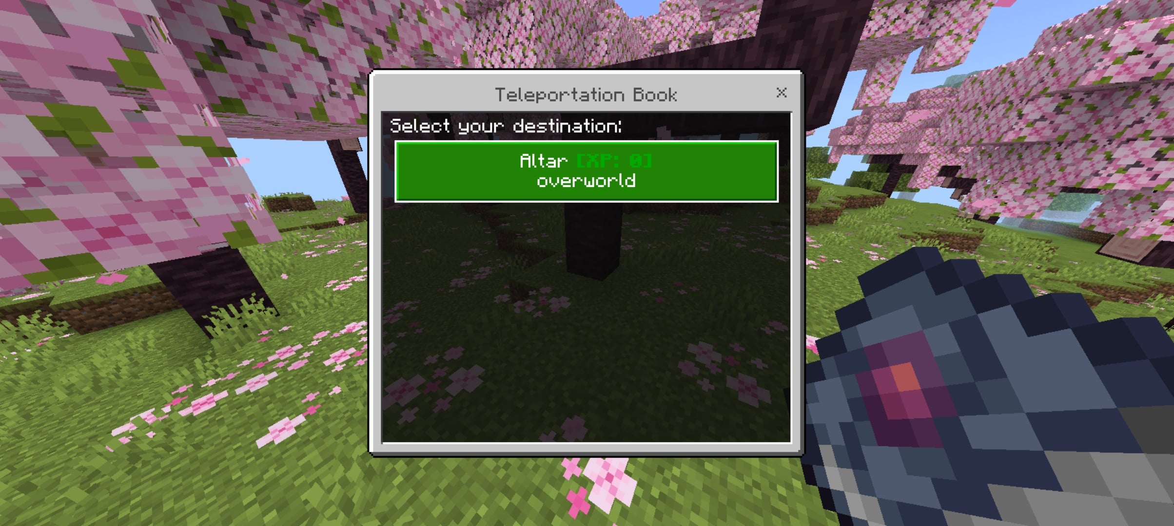 XP cost display for teleportation