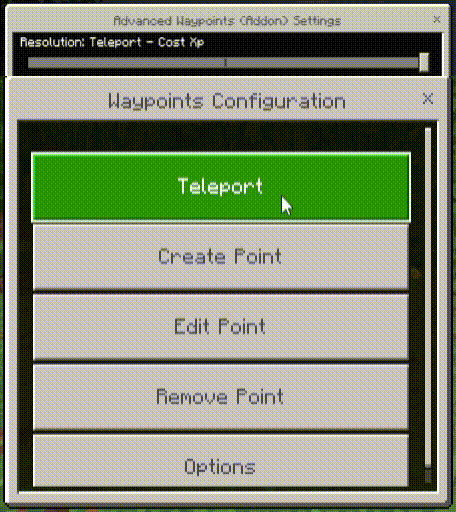 Addon teleport settings