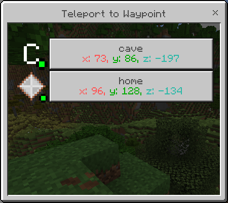 Teleport waypoint menu