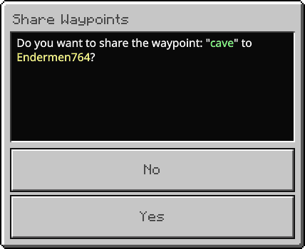 Waypoint received notification