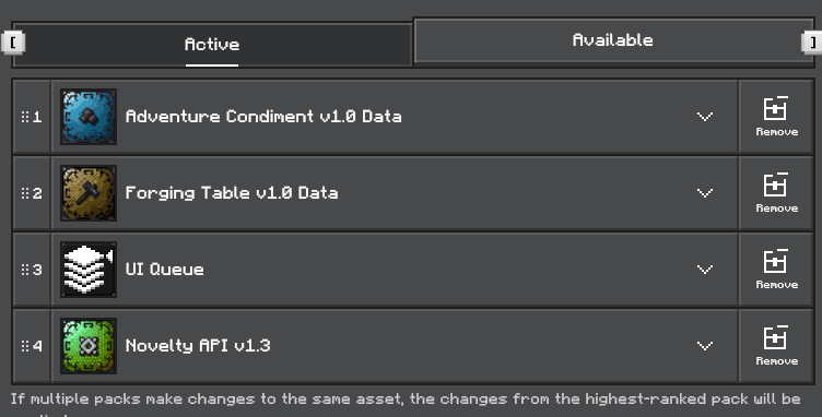 Required addon dependencies