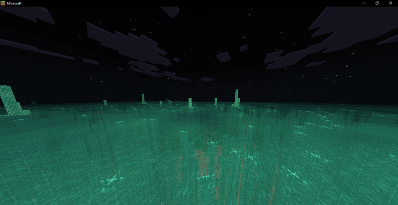 Glowing Ocean biome with luminous creatures