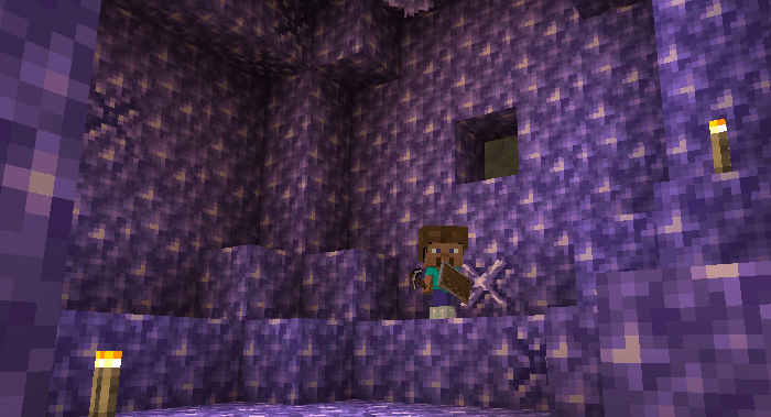 Steve mining alone as a small player
