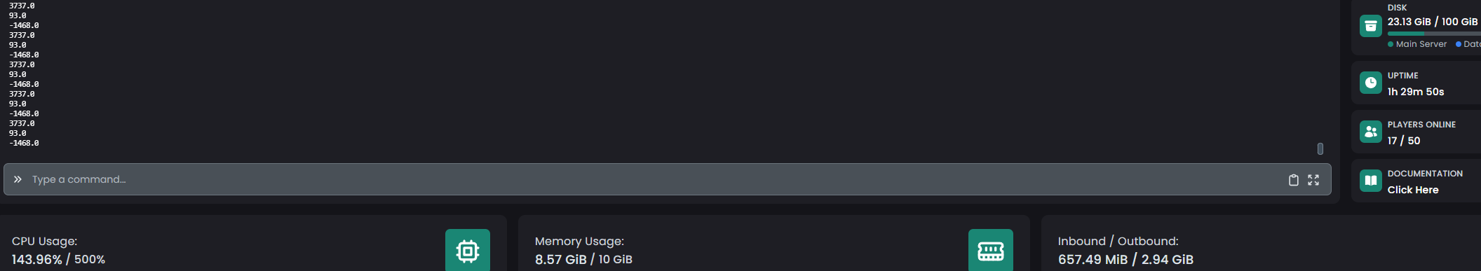 Server performance graph