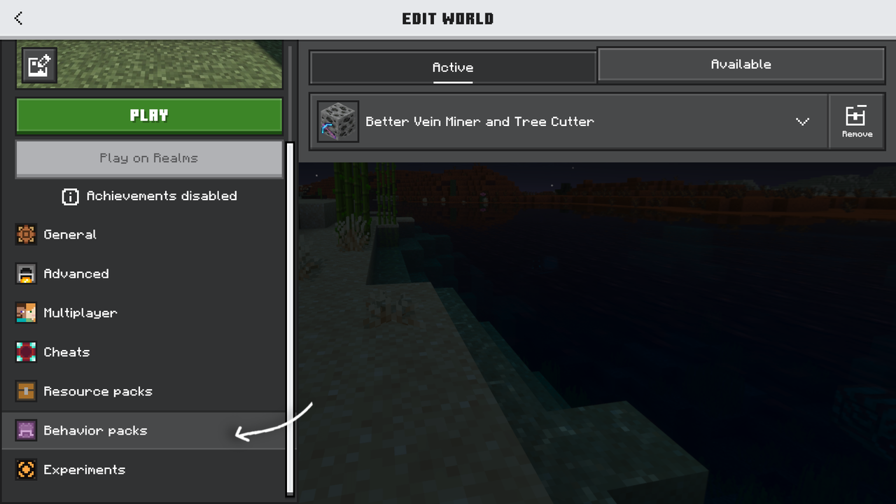 Screenshot demonstrating the addon in action