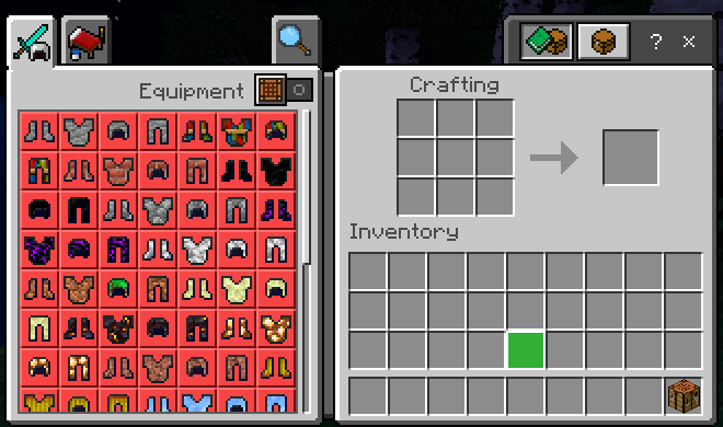 Block Armor Crafting Recipes