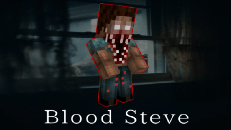 Blood Steve in Minecraft night scene