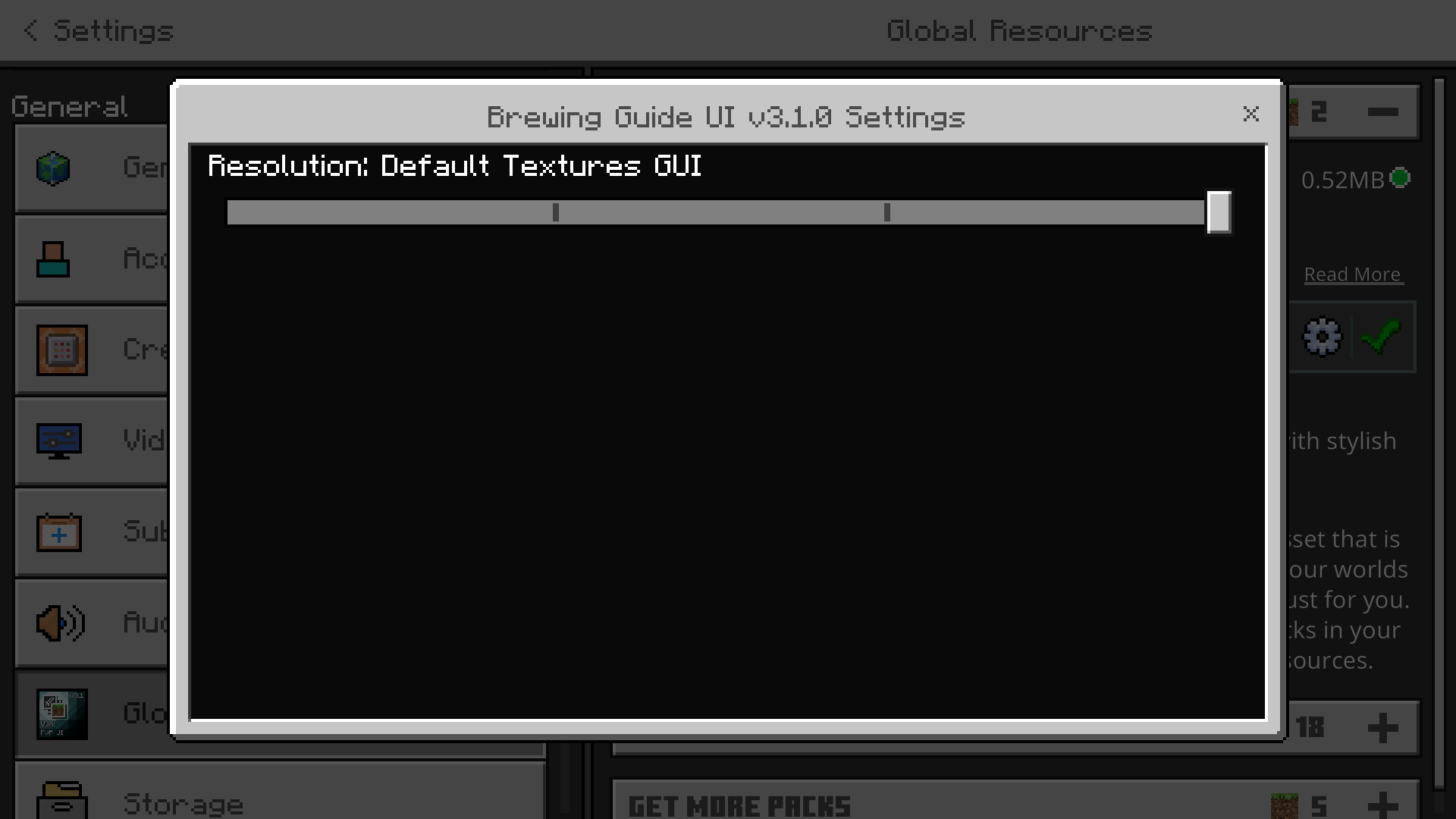 Style options menu for Brewing Guide UI