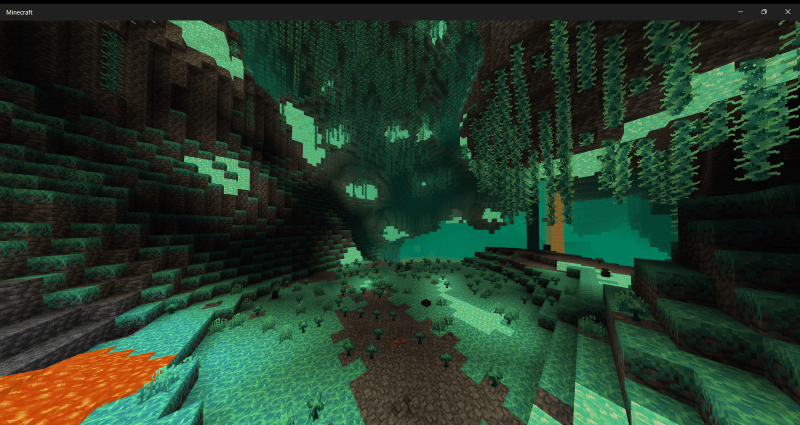 Glimmering Lush Caves