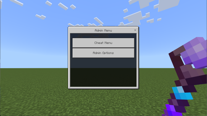 Admin Menu Interface