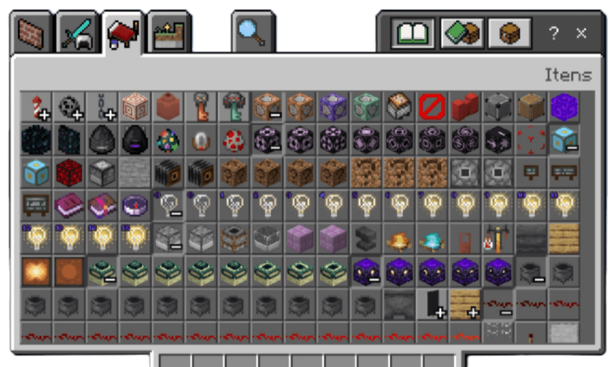 Cheats and secret items in the creative menu — screenshot 1