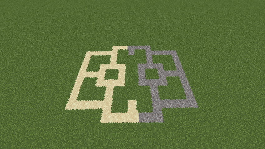 Gravel and sand connected to grass