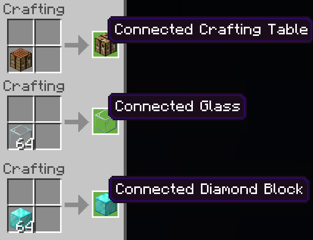 Crafting connected block