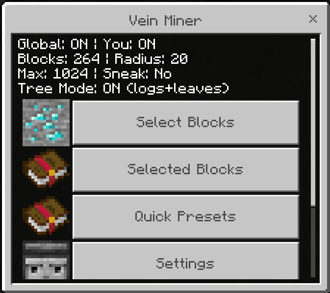 Main menu interface screenshot