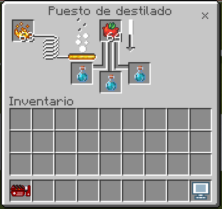 Brewing stand setup for Vitamins crafting