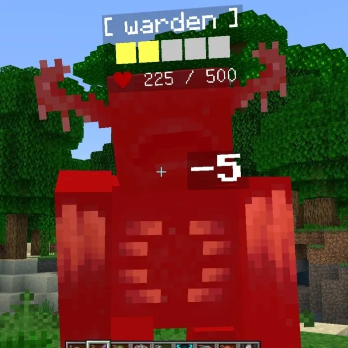 Damage values displayed over entities