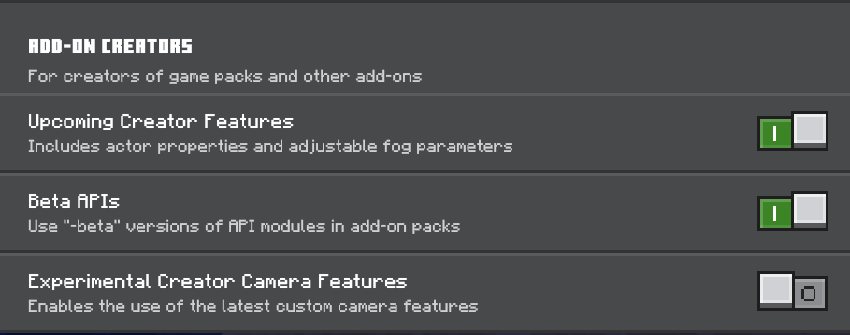 Experimental Gameplay Settings for Dinosaurs' Time Add-on