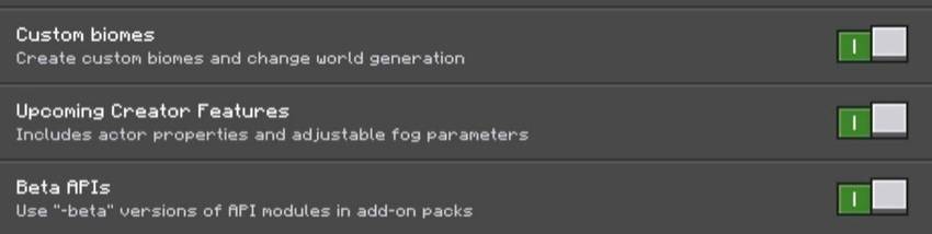 Required Experimental Features