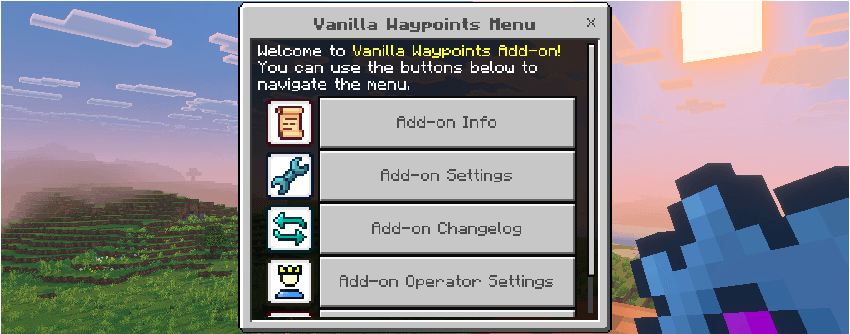 Vanilla Waypoints Configs Menu screenshot