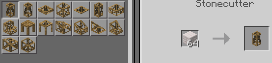 Example of framed blocks with various textures