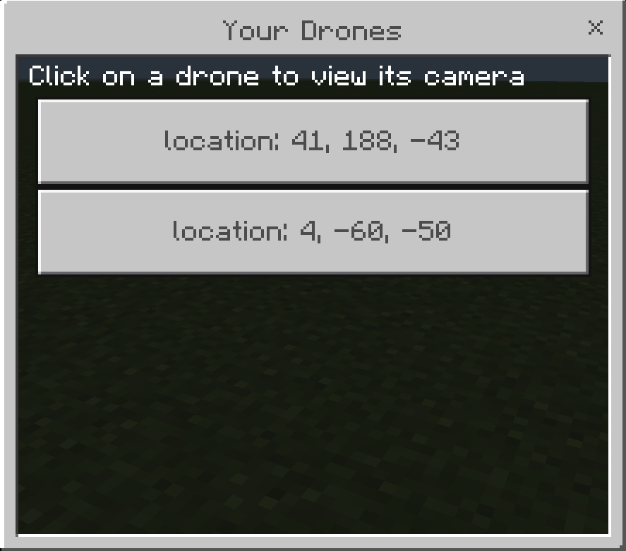 Drone camera view menu
