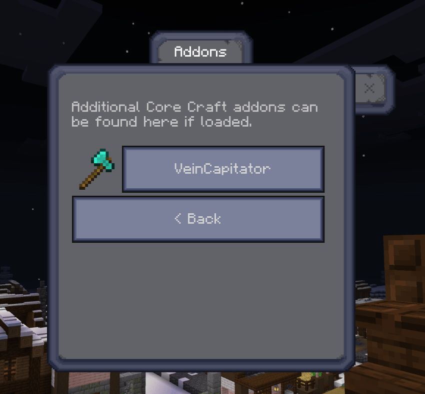 Screenshot of vein mining in action