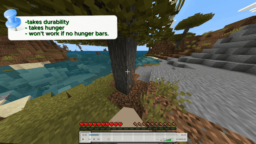 Animated example of vein mining