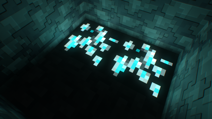 Glowing ores with RTX lighting effects