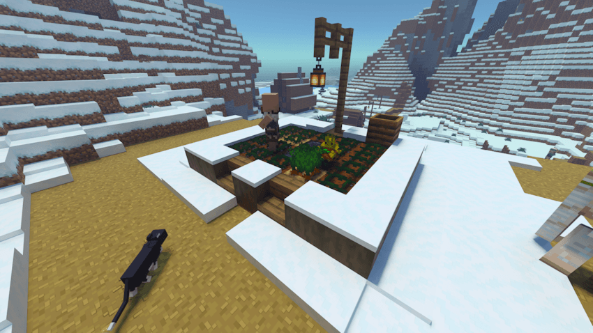 Hay Golem collecting crops