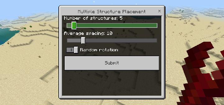 Quantity slider for multiple structures