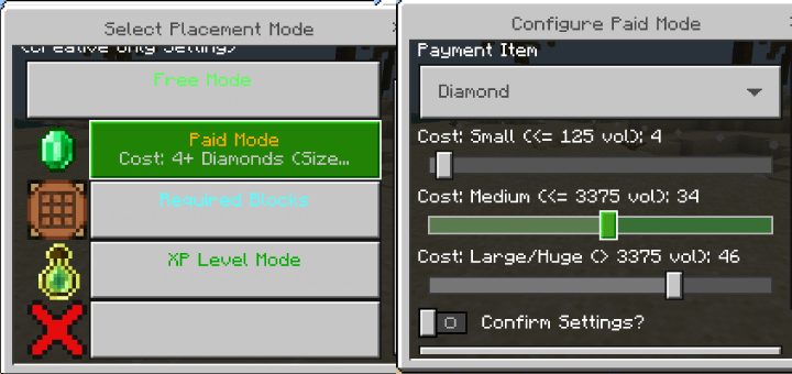 Structure price configuration