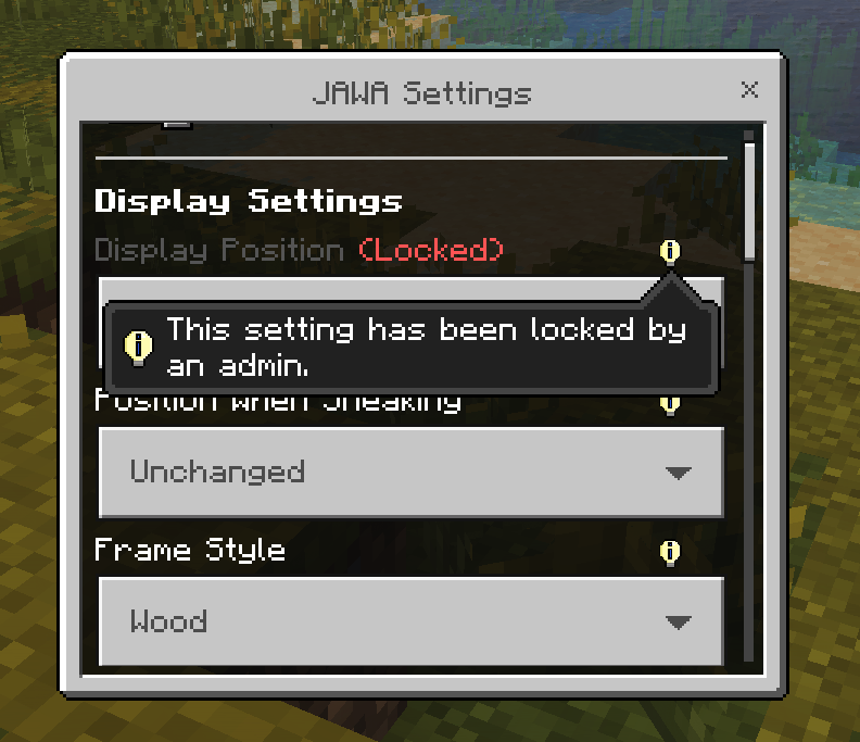 Settings Panel