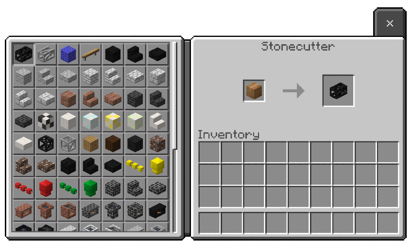 Furniture selection menu