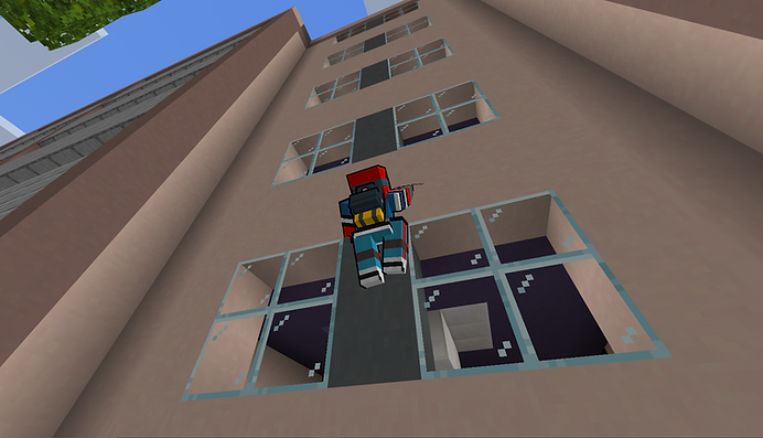 Climbing up wall