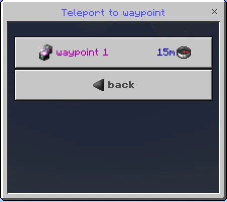 Waypoints Menu: Teleport to Waypoint