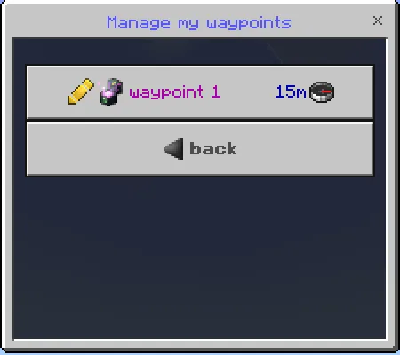 Manage My Waypoints: Select the Waypoint You Want to Change