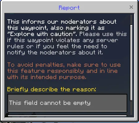 Describing a Reason for Reporting a Waypoint
