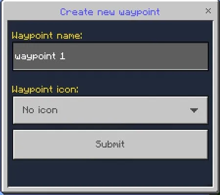Create New Waypoint