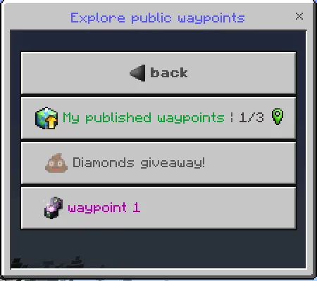 Poop Icon and Gray Name of Reported Waypoint