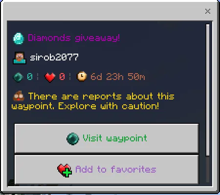 Waypoint Report Warning