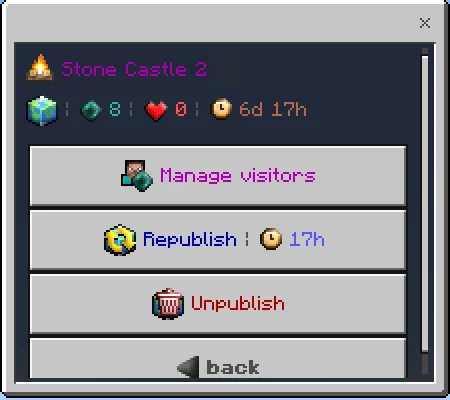 Clicking Manage Visitors Button