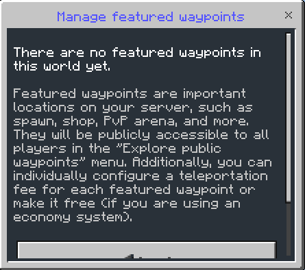 Manage Featured Waypoints Menu