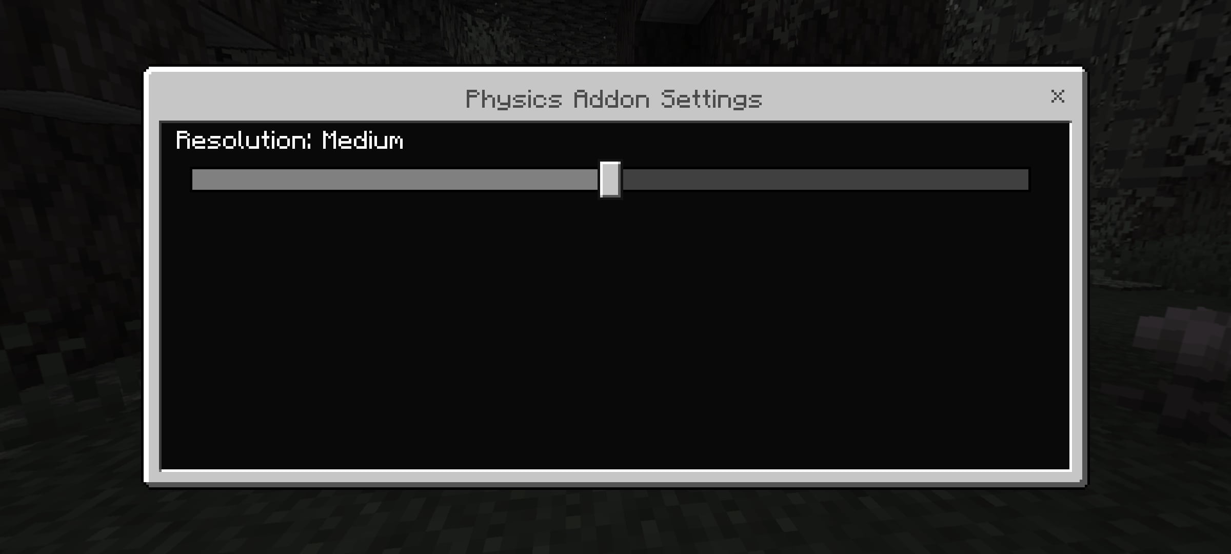Physics addon settings interface