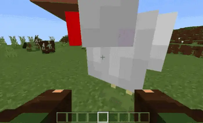 Sneaking while carrying a mob: First person view