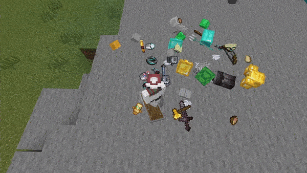 Animated demonstration of item physics behavior