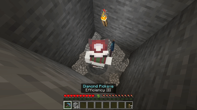 Player sneaking to gather items