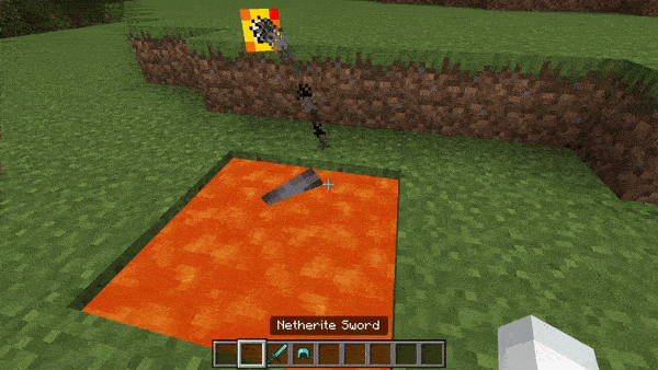 Item floating and not burning in lava