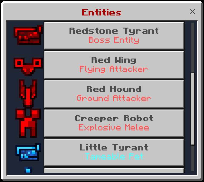 Hostile robotic mobs in Redstone caves