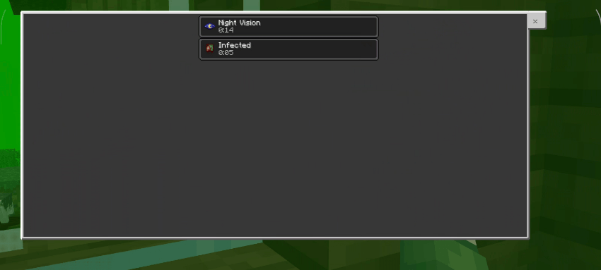 Player infection status screen