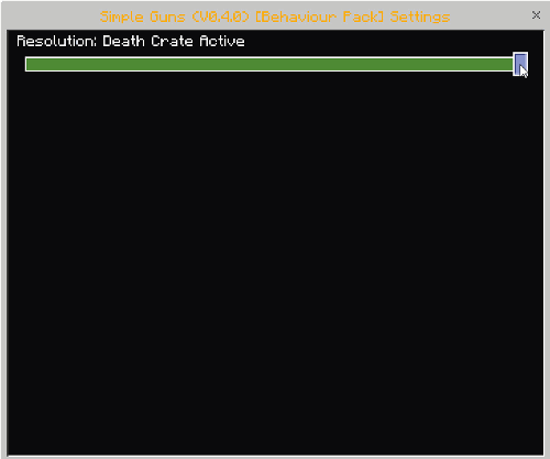 Behavior Pack setting for Death Crate